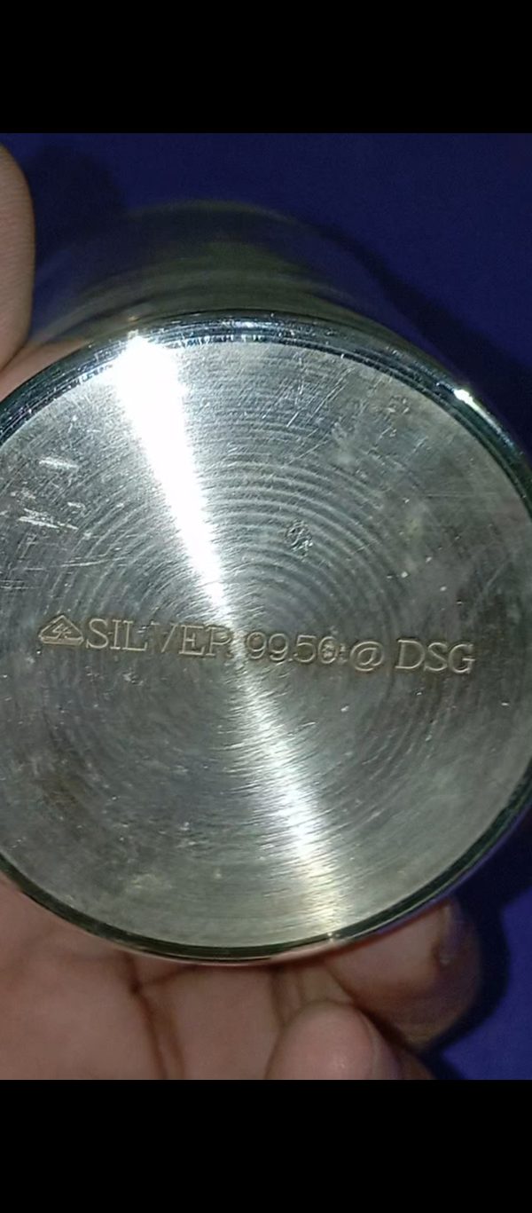 50 ग्राम शुद्ध चांदी का गिलास ll 99.50% Hallmark ll 100 ml पानी की मात्रा लगभग - Image 3