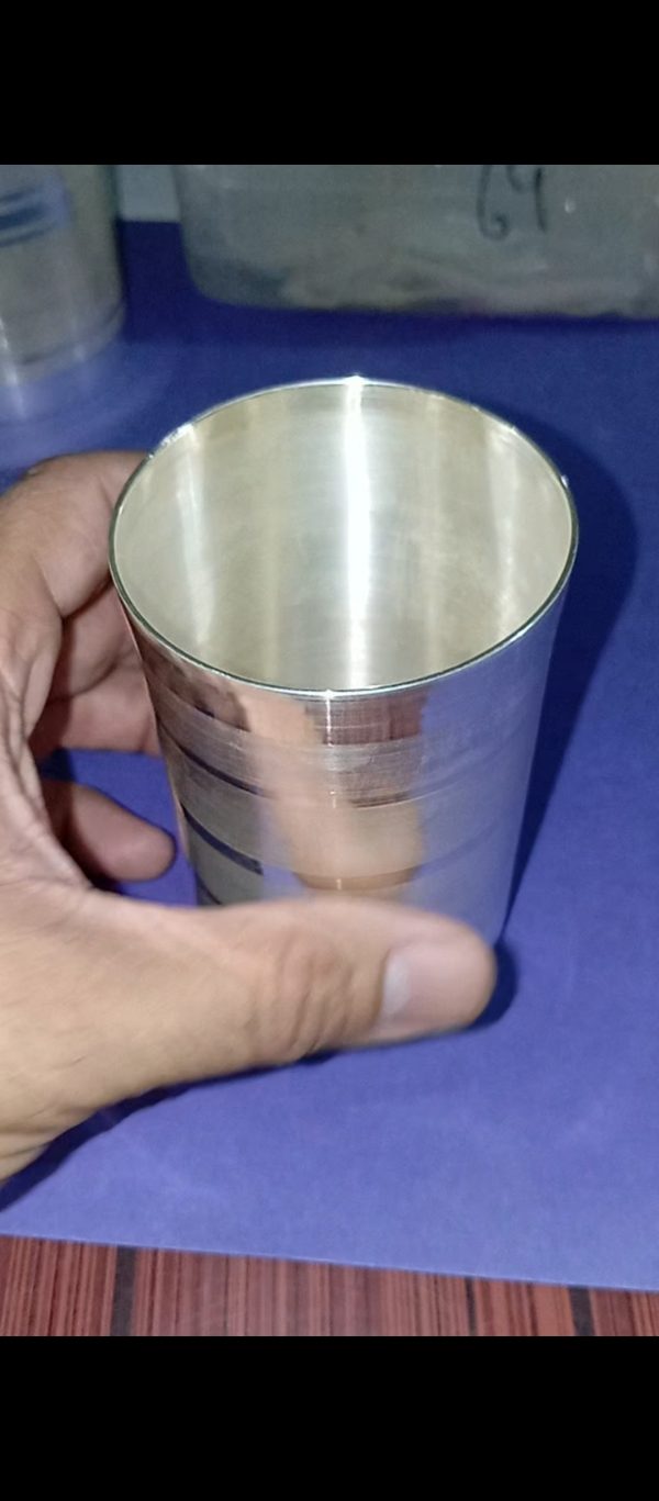 50 ग्राम शुद्ध चांदी का गिलास ll 99.50% Hallmark ll 100 ml पानी की मात्रा लगभग