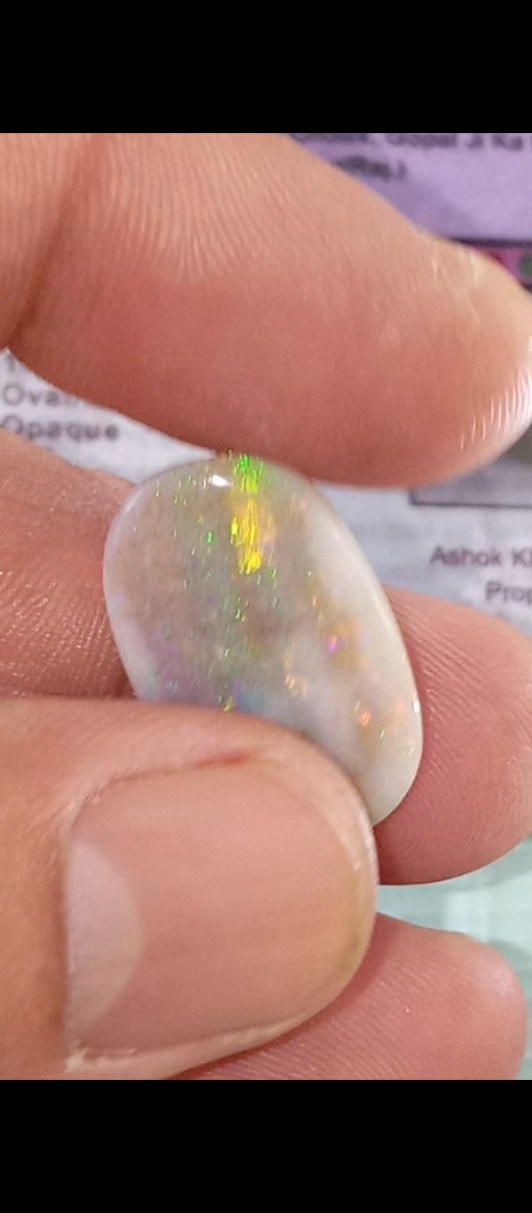 13.25 ratti Fire 🔥 opal + pure silver Ring with vaidic SHUDDHIKARAN अर्थात अंगूठी को आपका नाम से पूजा पाठ करके दिया जाएगा ( Austrlian Quality) - Image 6