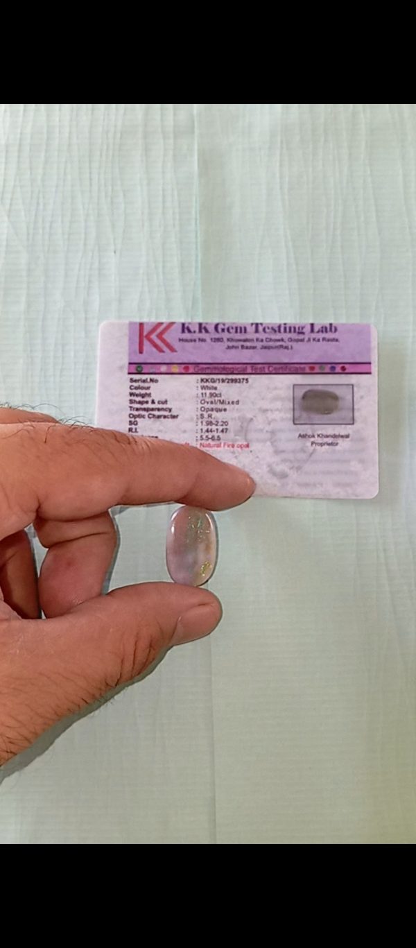 13.25 ratti Fire 🔥 opal + pure silver Ring with vaidic SHUDDHIKARAN अर्थात अंगूठी को आपका नाम से पूजा पाठ करके दिया जाएगा ( Austrlian Quality) - Image 7