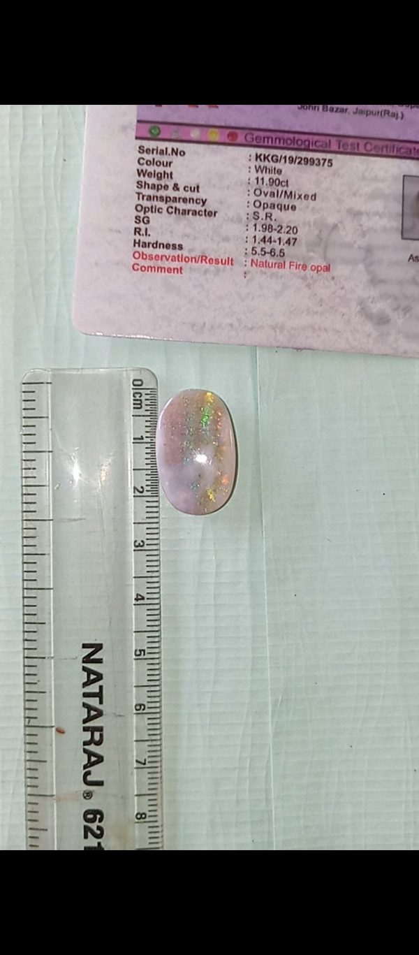 13.25 ratti Fire 🔥 opal + pure silver Ring with vaidic SHUDDHIKARAN अर्थात अंगूठी को आपका नाम से पूजा पाठ करके दिया जाएगा ( Austrlian Quality) - Image 8