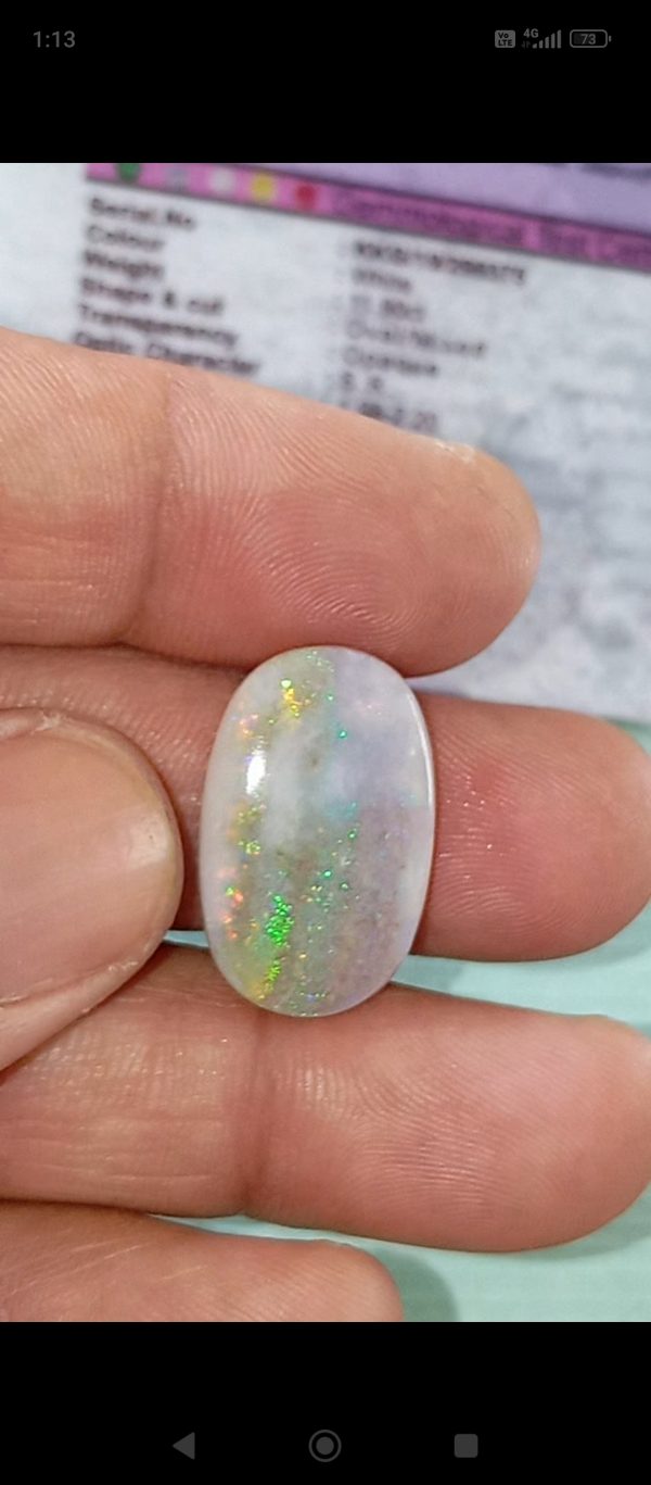 13.25 ratti Fire 🔥 opal + pure silver Ring with vaidic SHUDDHIKARAN अर्थात अंगूठी को आपका नाम से पूजा पाठ करके दिया जाएगा ( Austrlian Quality) - Image 11