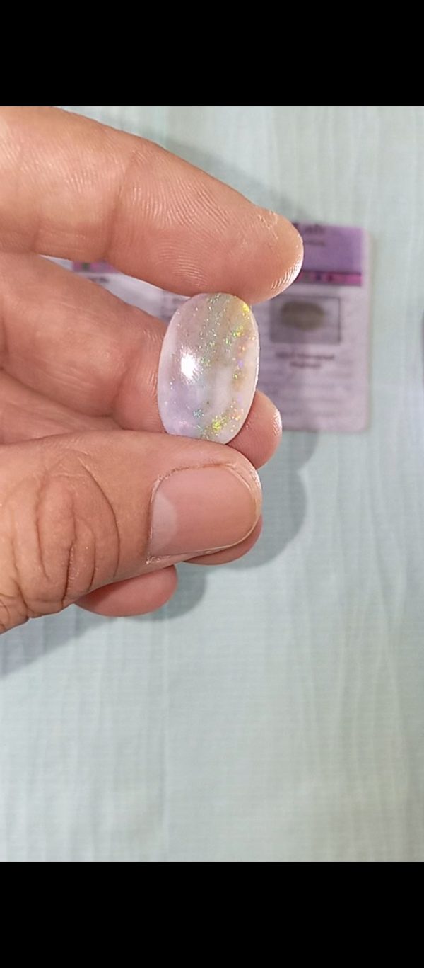 13.25 ratti Fire 🔥 opal + pure silver Ring with vaidic SHUDDHIKARAN अर्थात अंगूठी को आपका नाम से पूजा पाठ करके दिया जाएगा ( Austrlian Quality) - Image 12